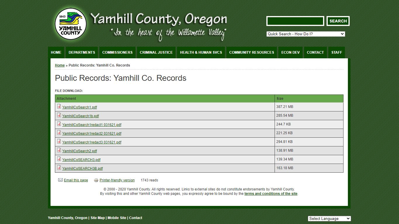 Public Records: Yamhill Co. Records | Yamhill County, Oregon